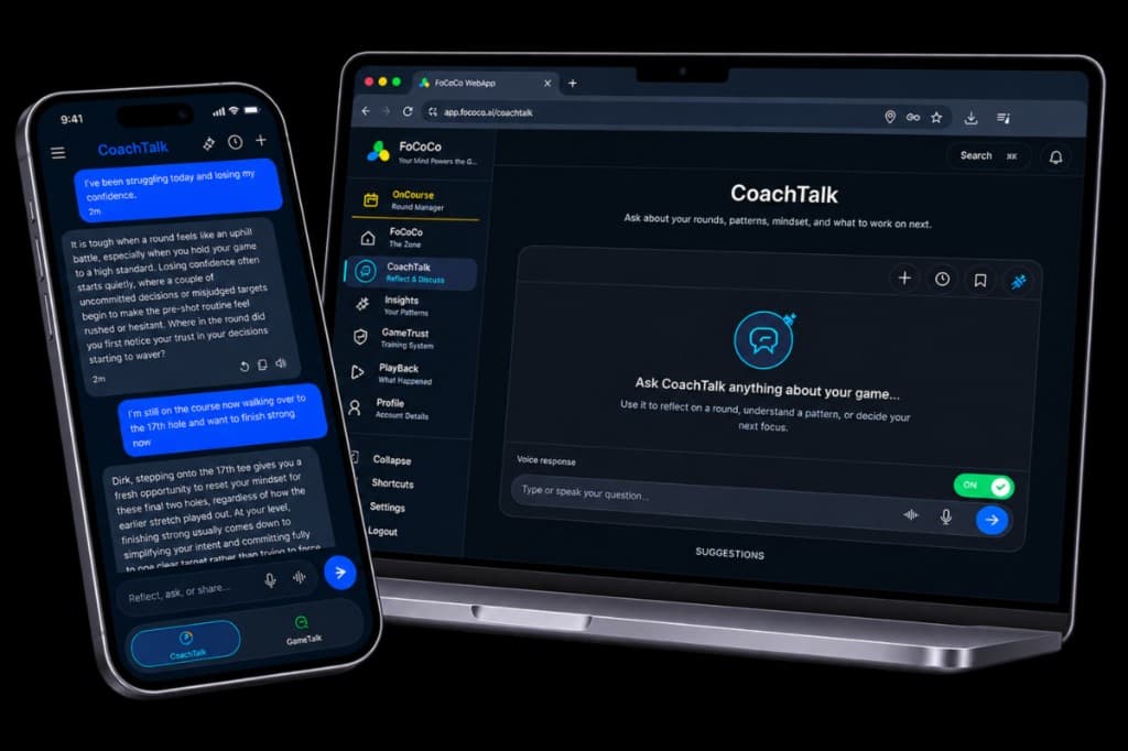 FoCoCo Phone App and WebApp — One Connected Coach